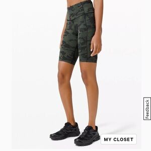 Lululemon Fast and Free High-Rise Short 10" Incognito Camo Multi Gator Green